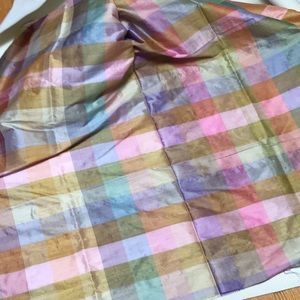 Beautiful check Thai silk dupioni